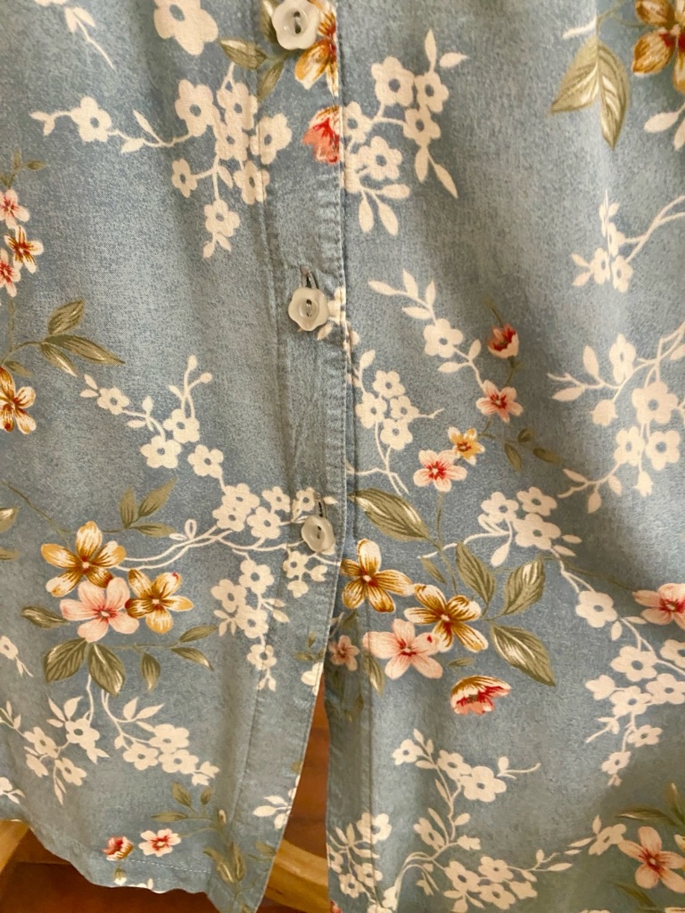Erika & Co Petites Vintage 90s Blue Pink Floral SZ SP Cottagecore Romantic Dress - Picture 4 of 12